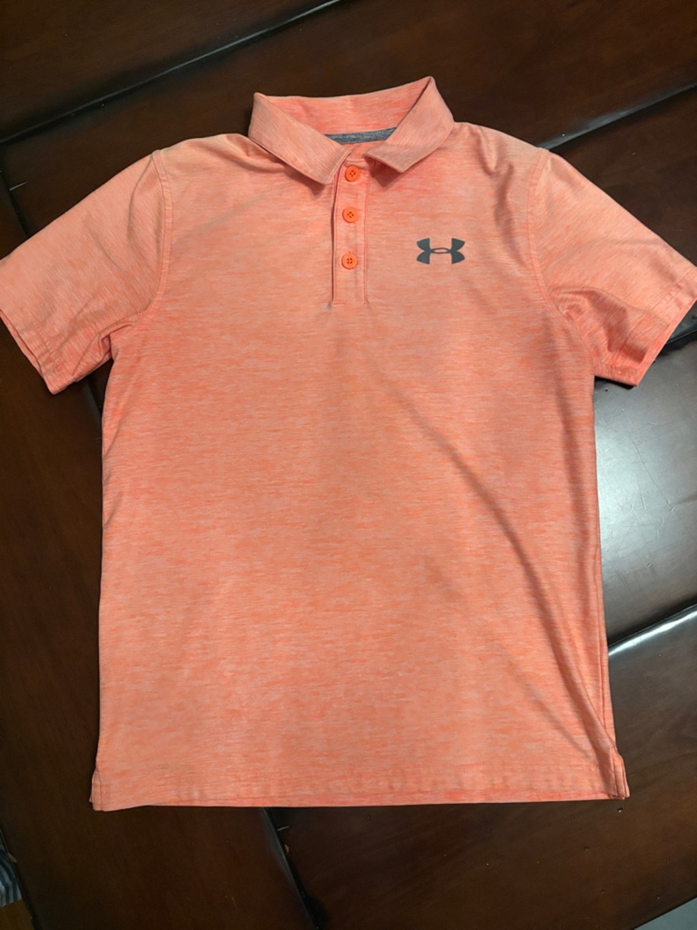 Under Armour Heather Orange Short Sleeve Polo